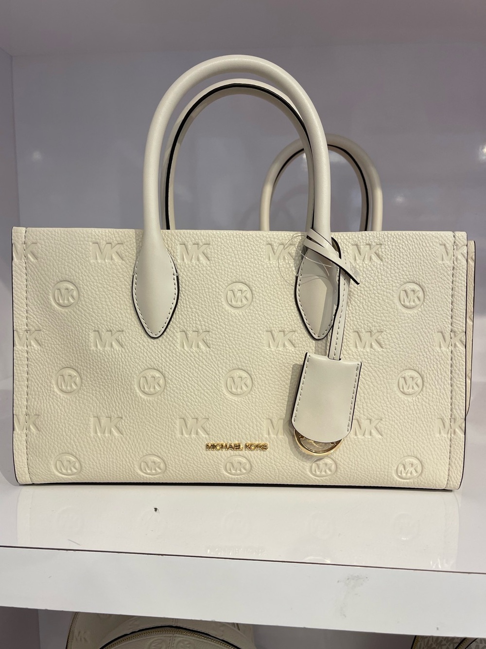 Michael Kors Mirella Md Logo Debossed Satchel Shoulder Tote Handbag
Lt Cream
NWT - Picture 2 of 16